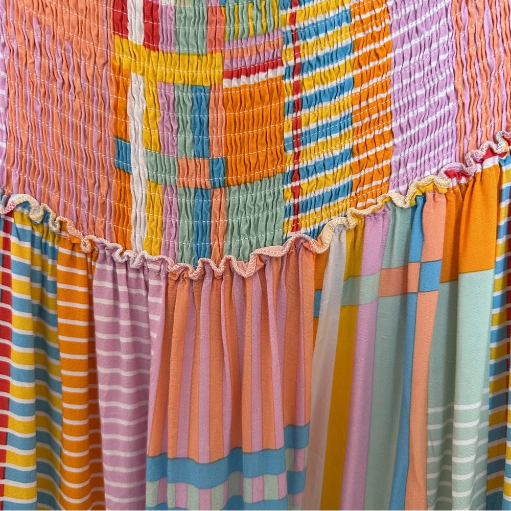 Abel The Label Tiered Patchwork Maxi Dress Multic… - image 2